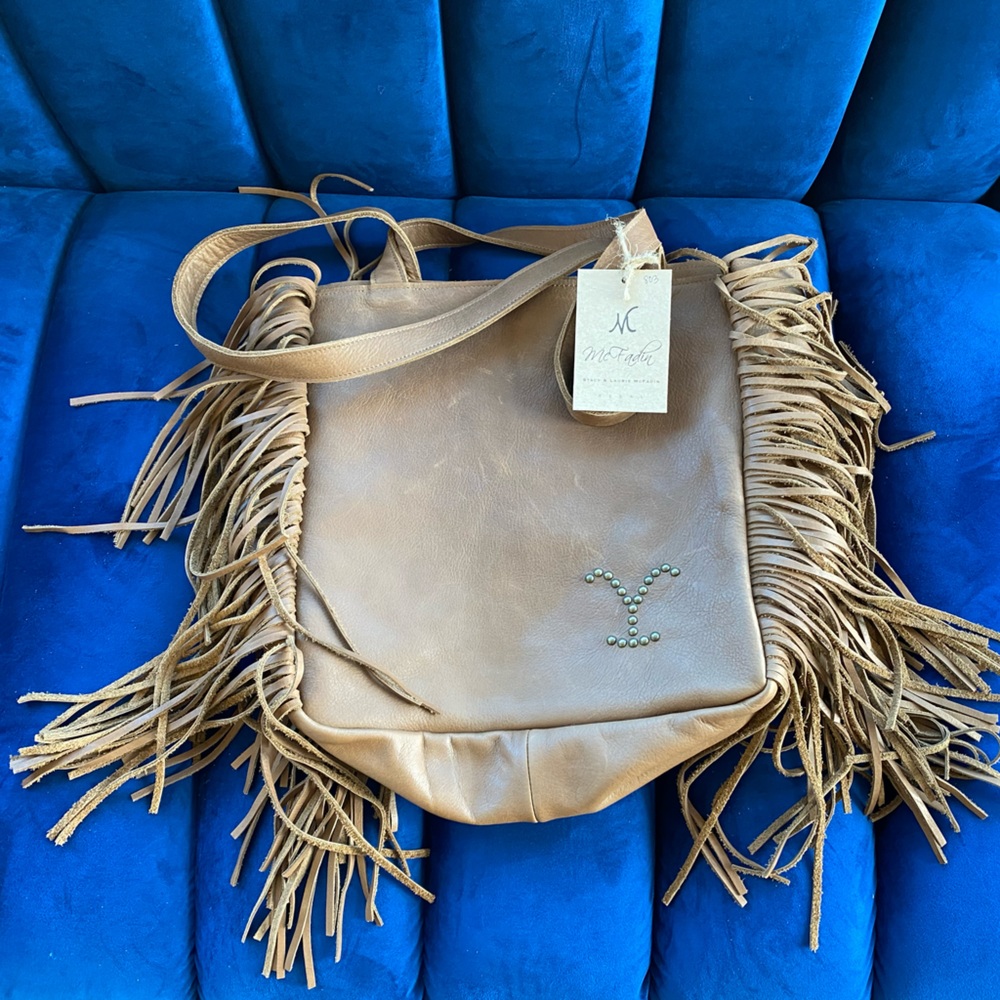 Fringed leather purse